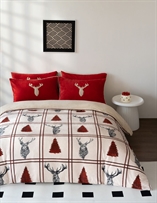 Single Teddy Stag Duvet Cover Warm Winter Xmas Bedding